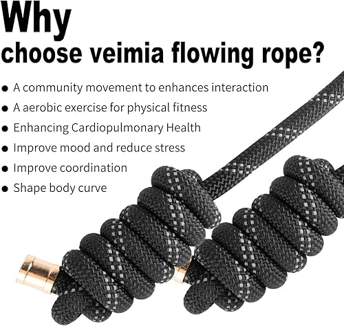 Miniatura 4 de Flow Rope for Fitness High Performance Double Woven Workout Rope Adjustable Flow Jump Rope for Men Women Training Indoor Outdoor Cardio Exercise