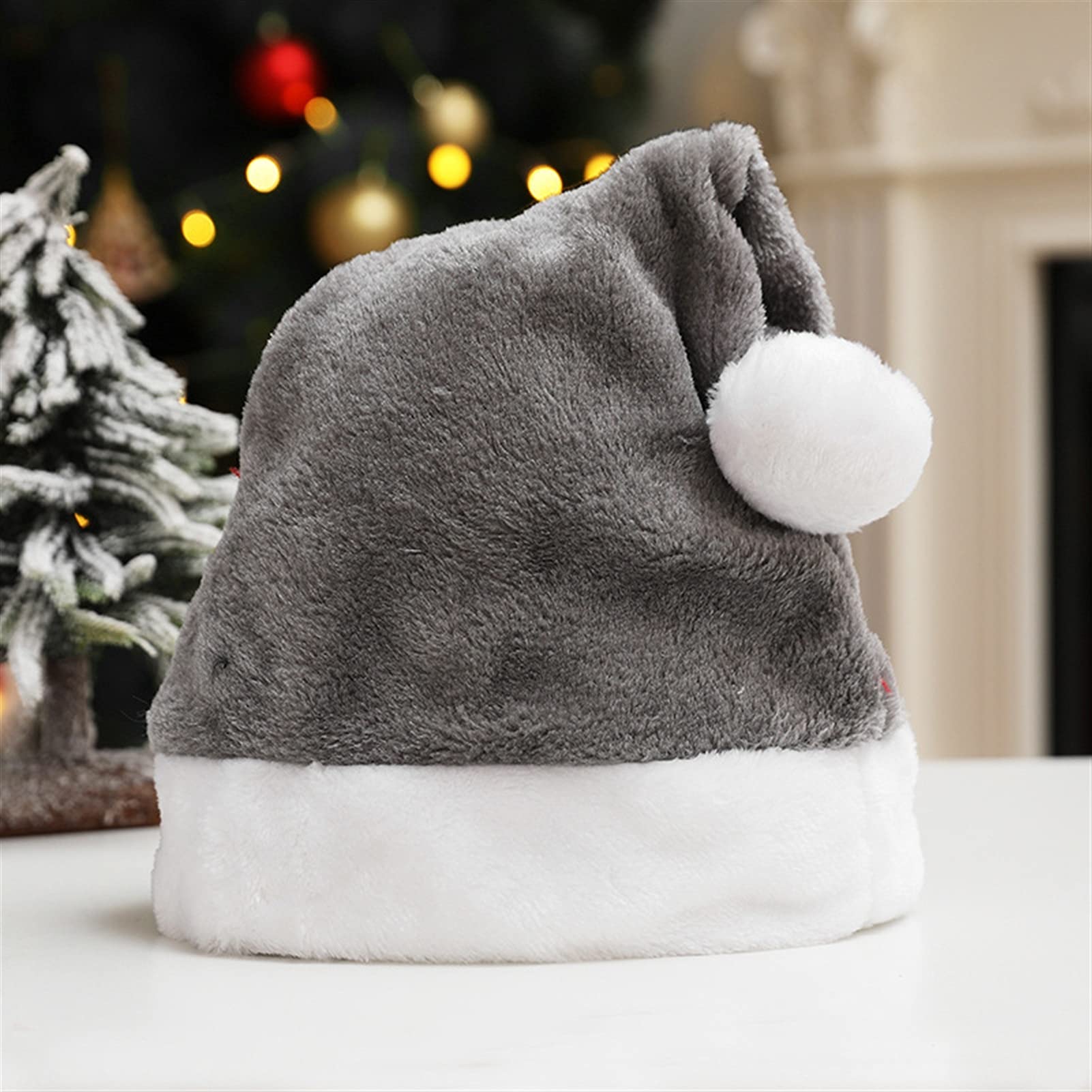 Santa Hat One Size Handmade Tie Dye Black Gray Goth Christmas Holiday Brand New Amazon.com: LLSDHA New Christmas Hats for Adults Red Yellow  main image 2