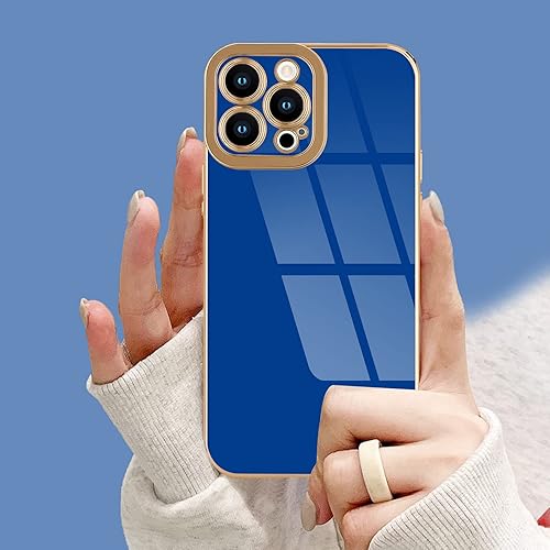 Miniatura 4 de Lafunda Funda compatible con iPhone 12 Pro Max, bonita funda de lujo chapada para mujer, con ribete dorado, estética, femenina, protección completa