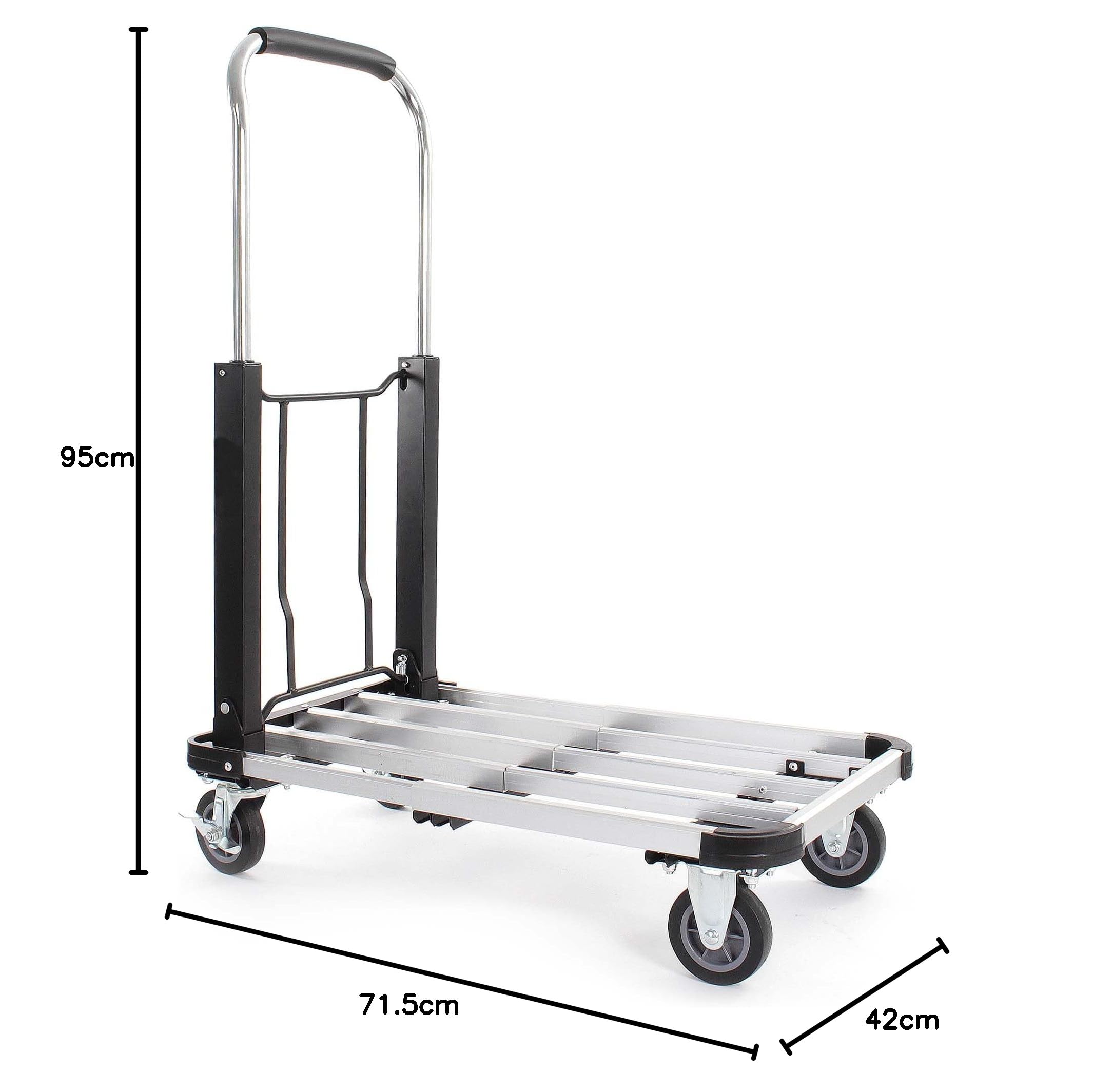 XPOtool Carro de Transporte Plegable 150 kg transportador de Mano con Freno y Plataforma Extensible