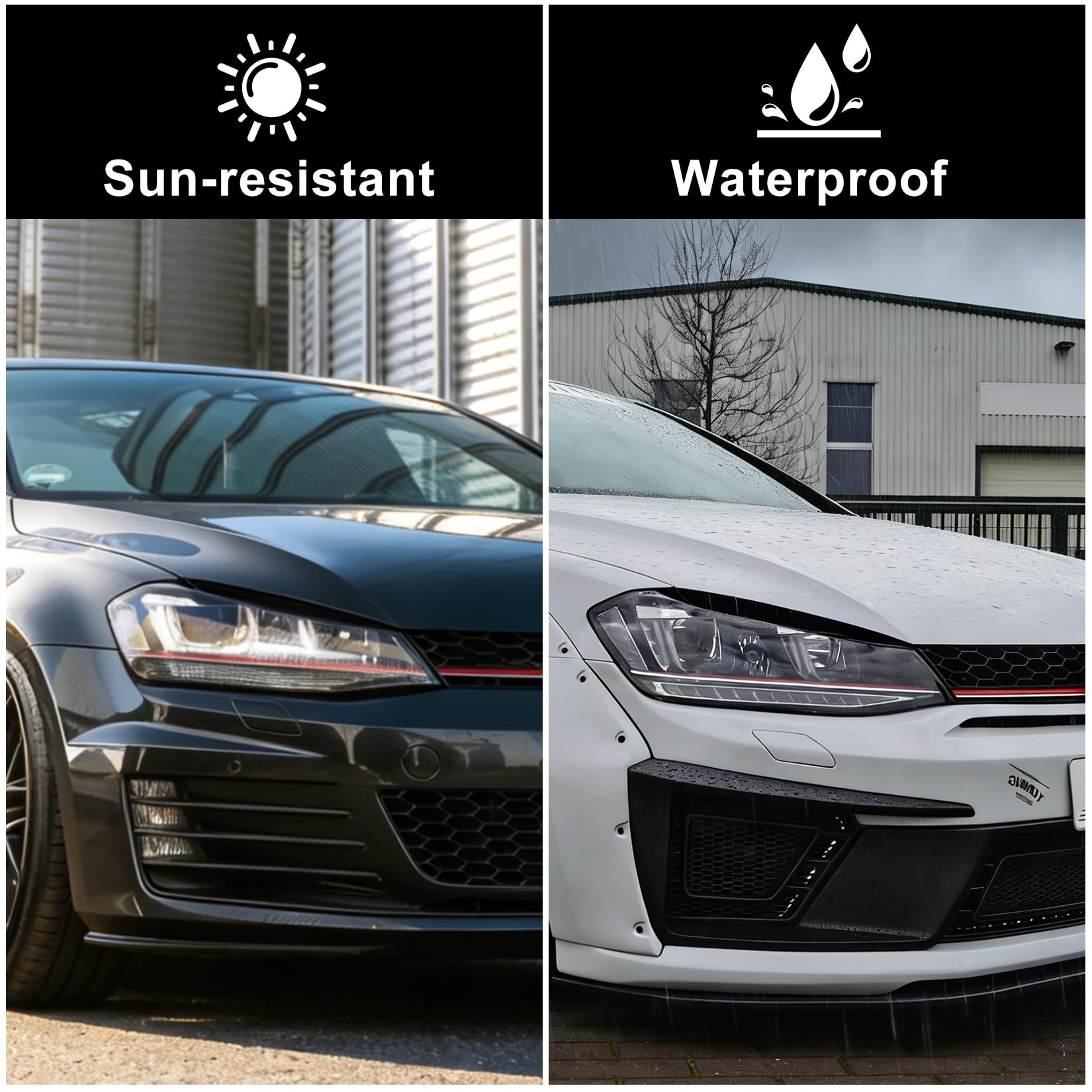 PSLER Cejas para Faros Delanteros para VW Golf 7 GTI MK7 Cubiertas para Párpados Cubierta para Cejas Párpado para Faros Delanteros para VW Golf 7 GTI MK7
