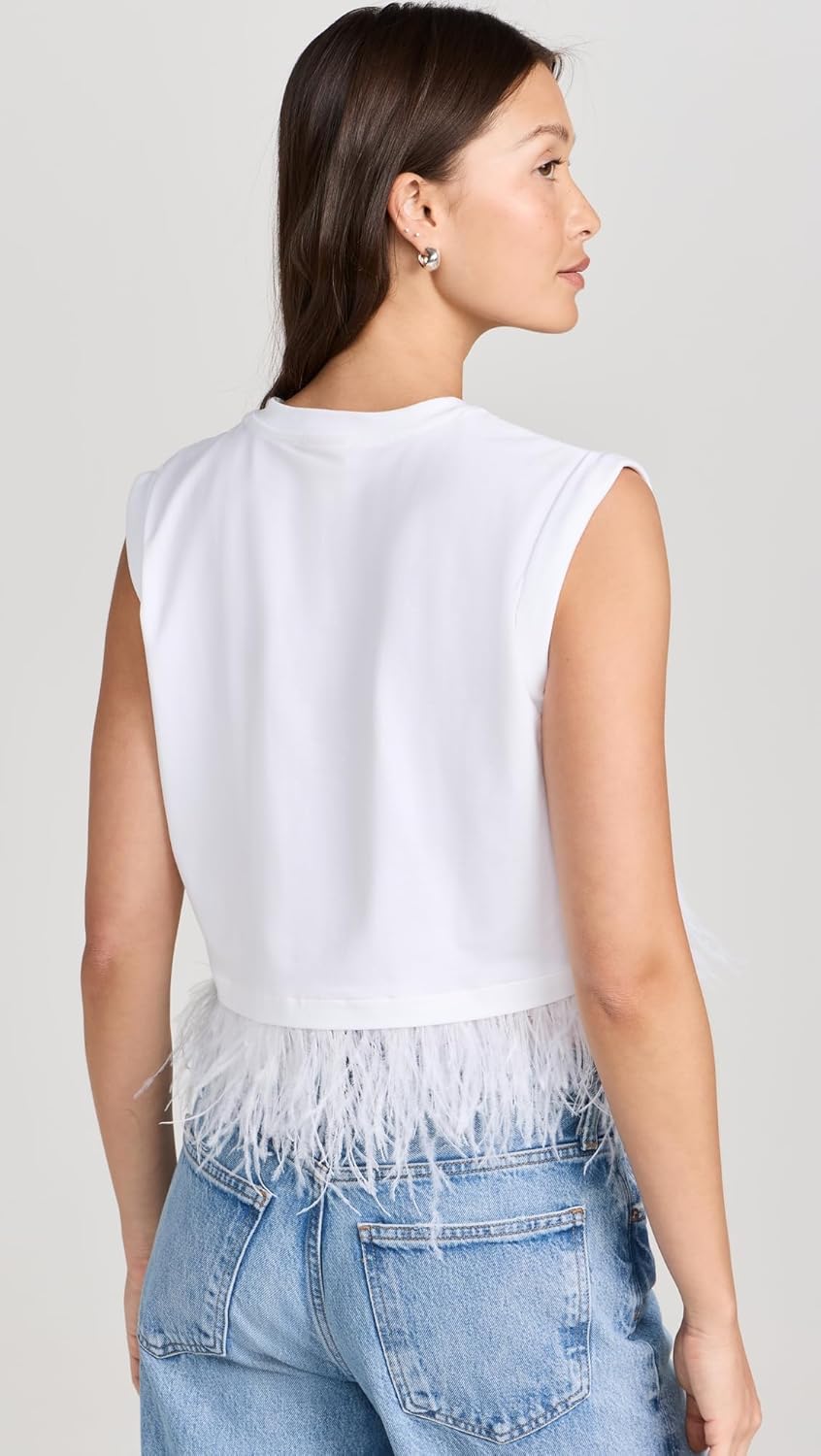 Cinq à Sept Women's Cropped Feather Tee - Image 3