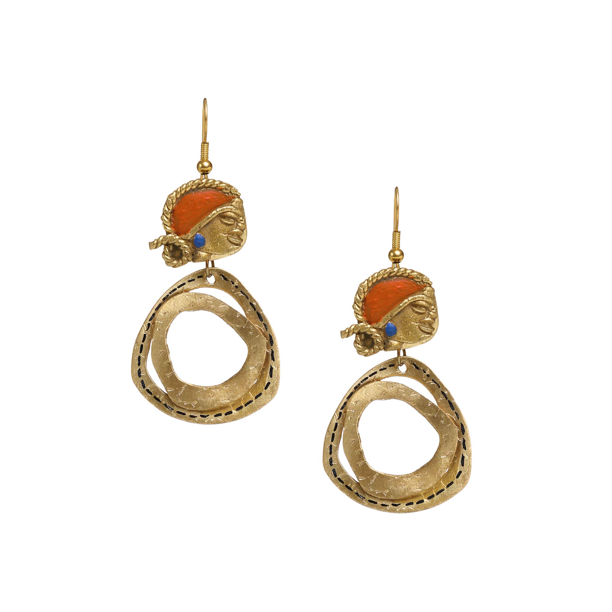 ExclusiveLane Tribal Women Faces Dhokra Handcrafted Bohemian Brass Earrings for Girls and Women (B083ZKCGZF) Amazon Price History, Amazon Price Tracker