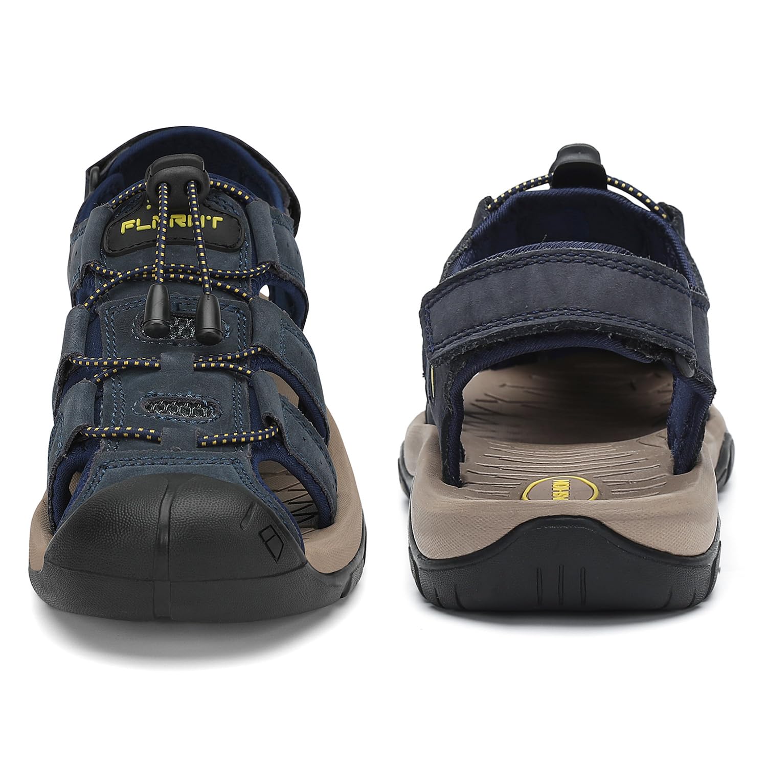 FLARUT Sandalen Herren Outdoorsandalen Sommer Wanderschuhe Trekkingsandalen Leder Strand Wandersandale Laufschuhe Lässige Sneaker Sportsandalen