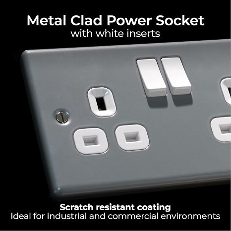 Masterplug - Metal Clad Switched Socket 2-Gang 13A