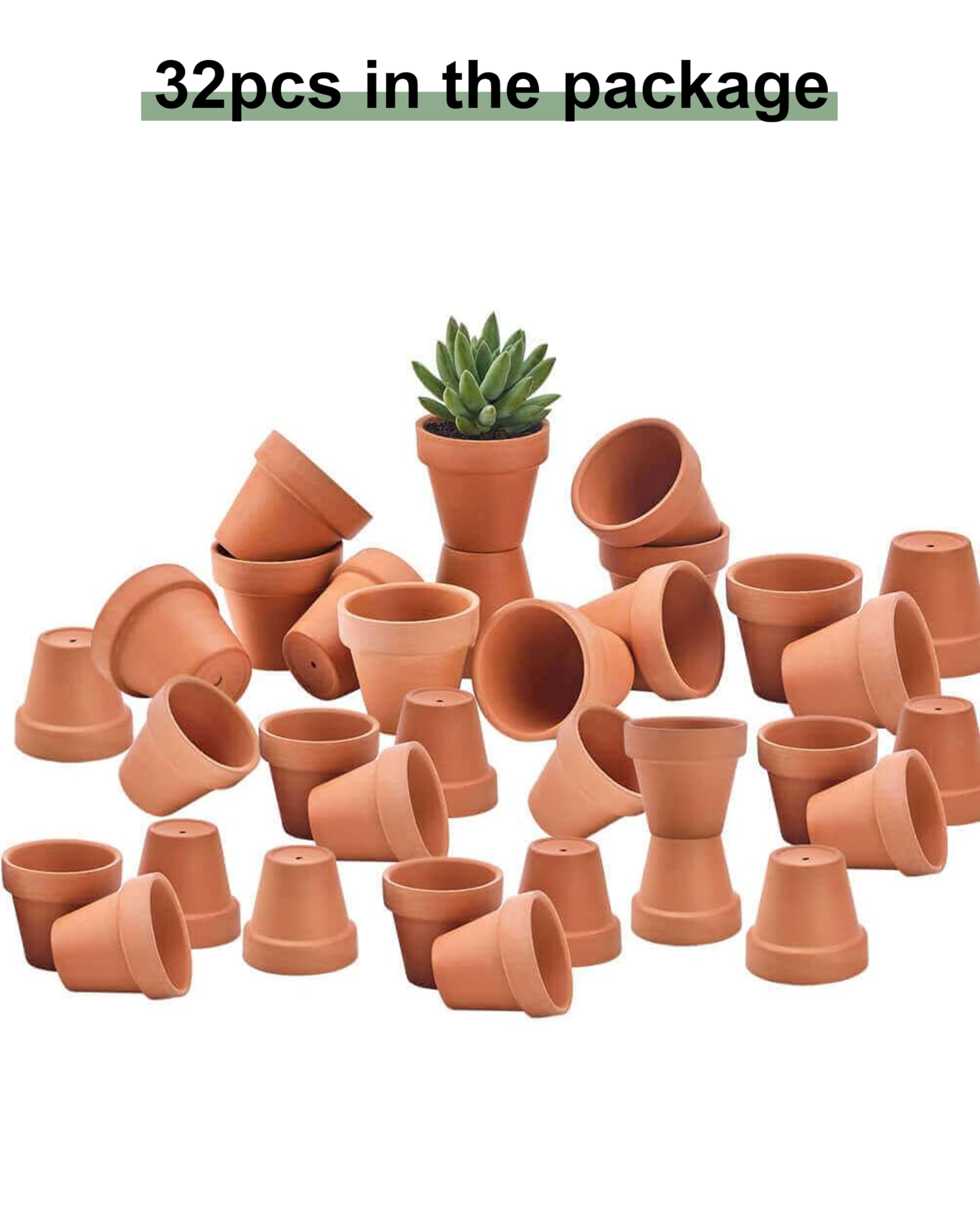 Riseuvo Małe mini doniczki gliniane, 5 cm, terakota, glina, ceramiczna doniczka, kaktus, doniczki z terakoty, doniczki do przedszkola, z otworem drenażowym, do roślin wewnątrz/na zewnątrz, rękodzieła