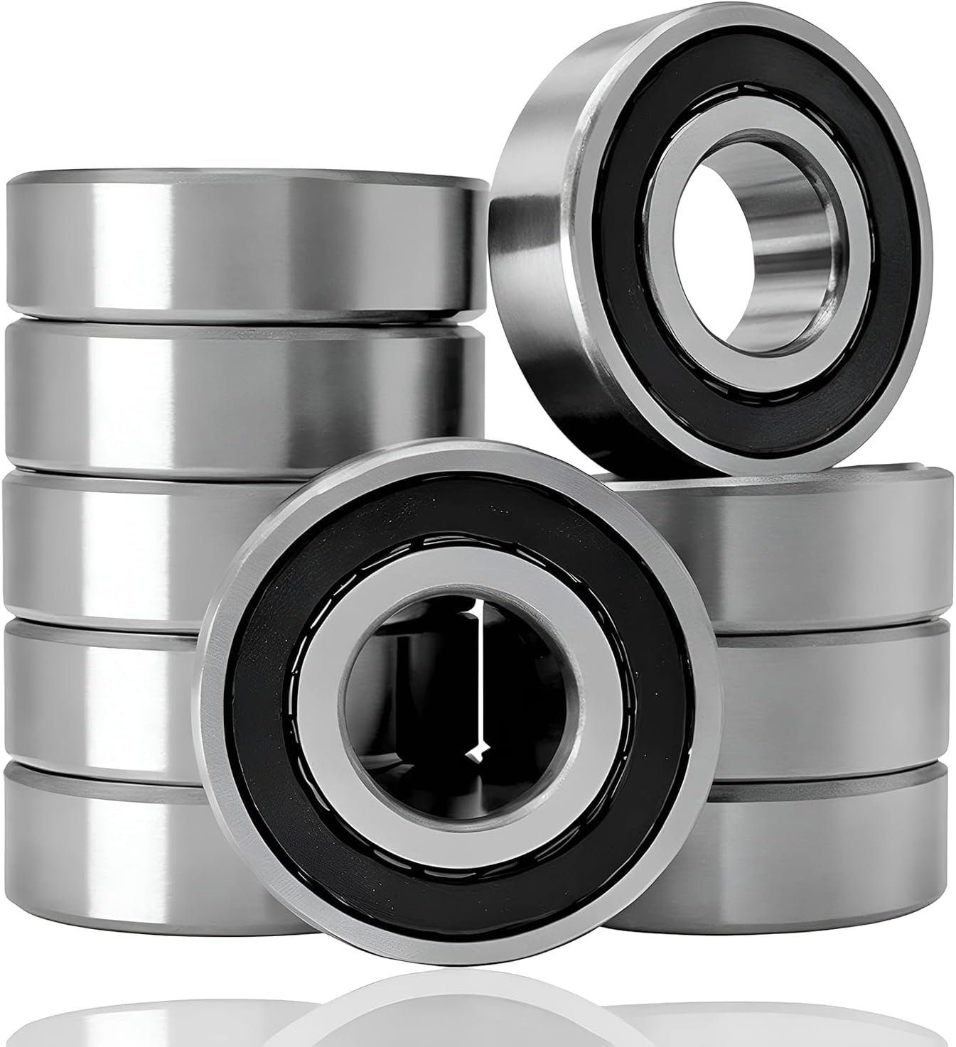 10 PCS 6203-2RS Double Rubber Seal Deep Groove Ball Bearings 17x40x12mm, Pre-Iubricated for High RPM, Stable Performance and Cost Effective 6203-RS Bearings.