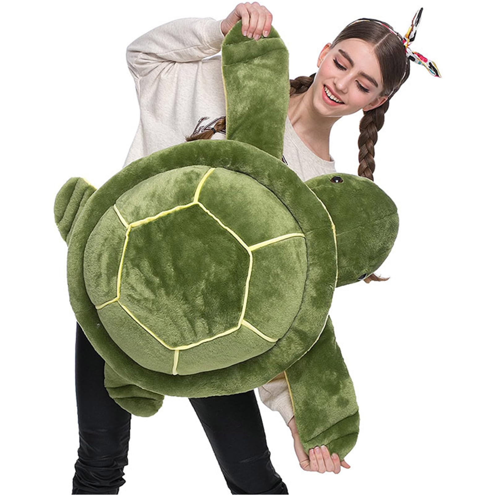 Schildkröte Kuscheltier, Große Plüschschildkröte Plüschtier - Weiches Flauschiges Grünes Kuscheltier (65 cm, Grün)