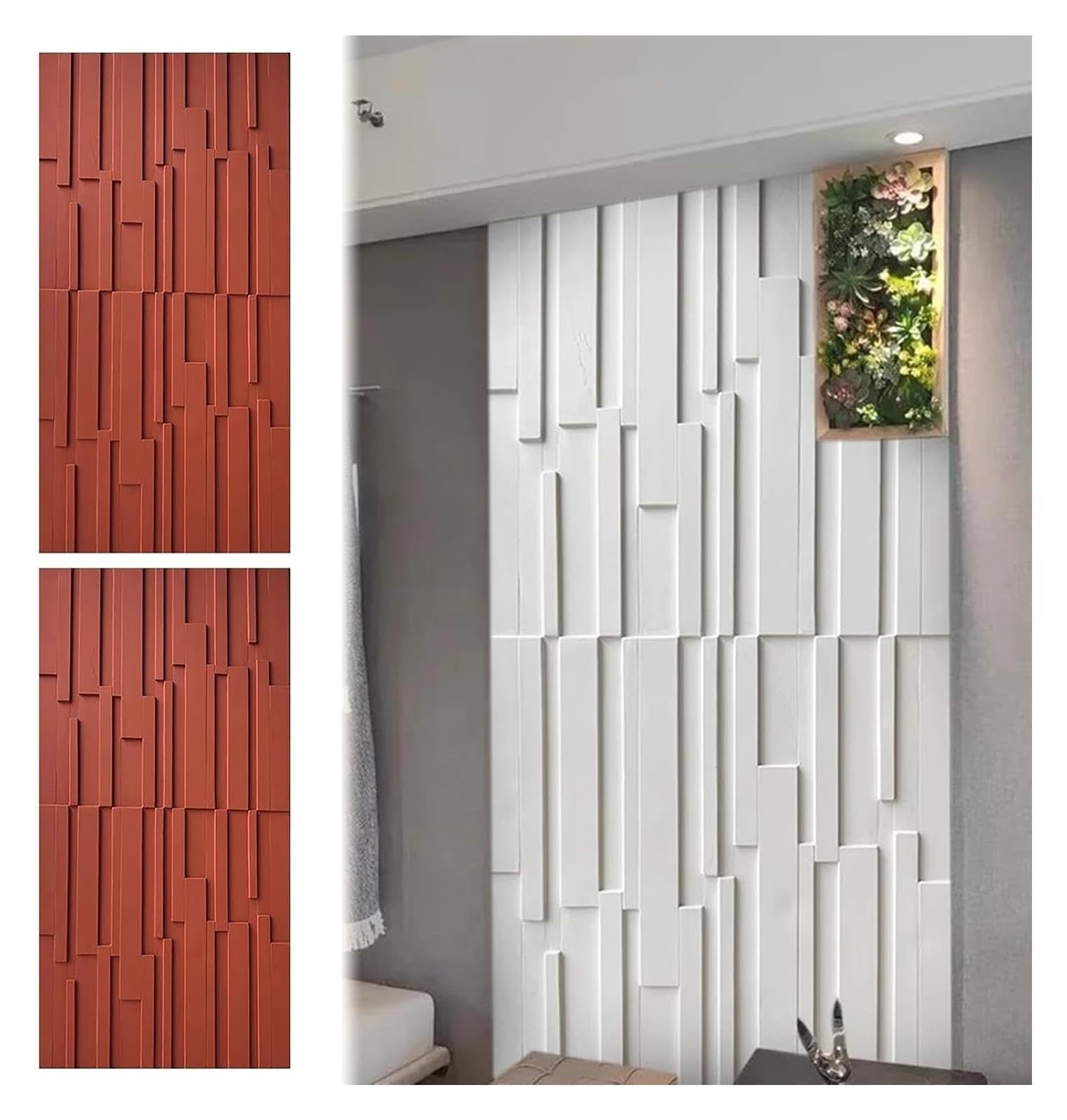 Set di 2 Pannelli da Parete Grandi Strutturati Scanalati - 120x60cm