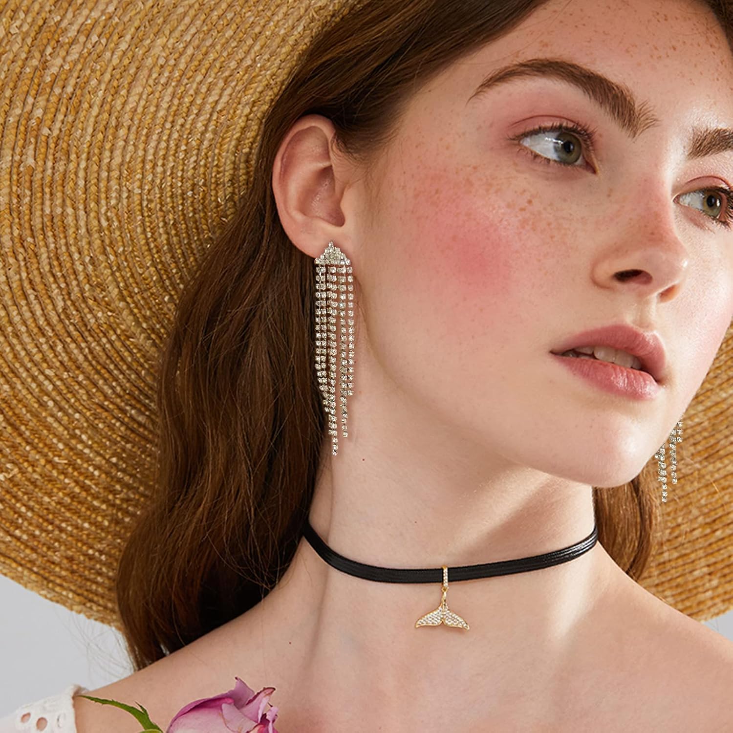 Rhinestone Earrings Dangling for Women Chandelier Statement Tassel Earrings Girls Silver Sparkly Drop Cubic Zirconia Crystal Earrings Long Dangle Costume Jewelry - Image 5