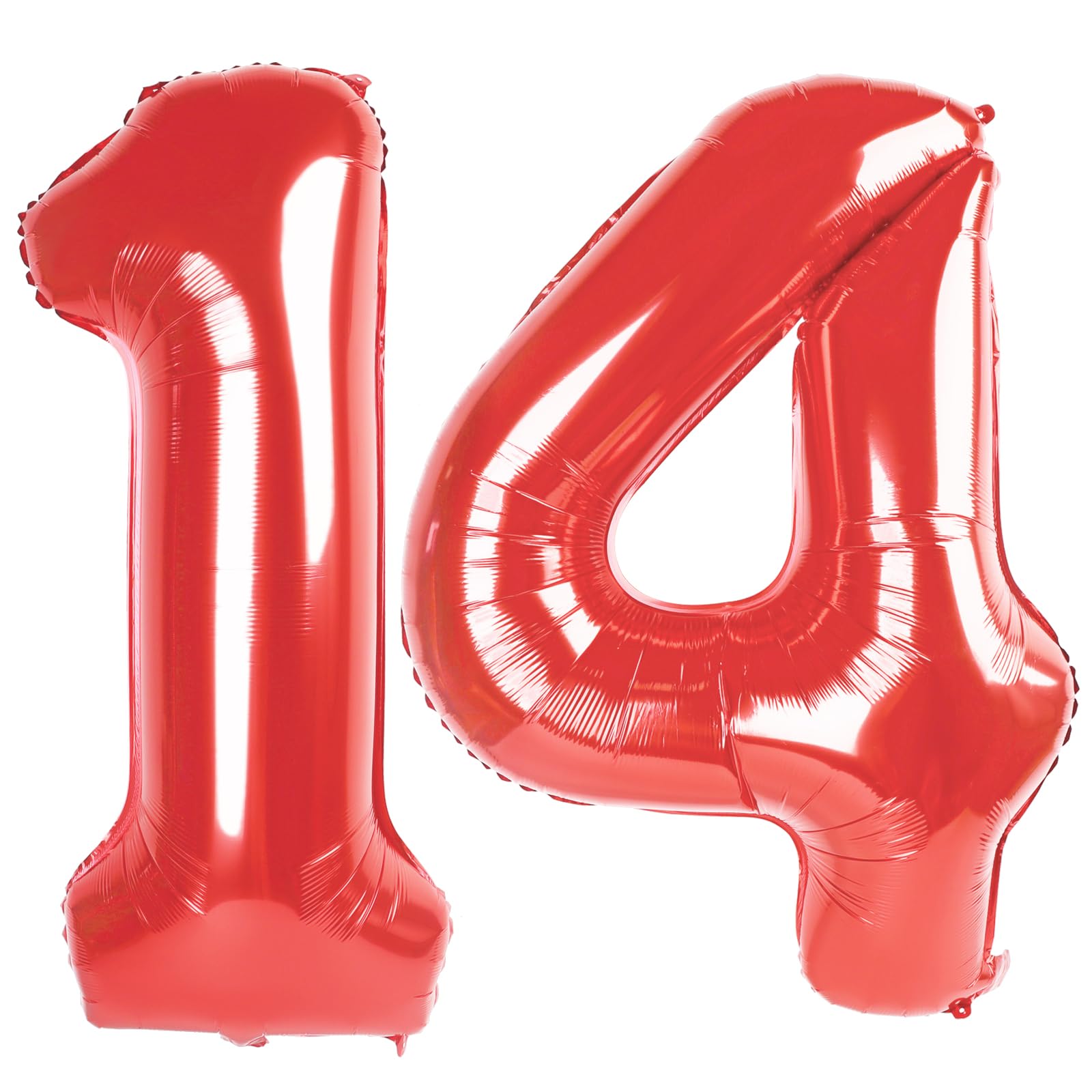 Red 14 Balloon - Number Balloon 40 Inch, 14th Red Birthday Decorations | Large foil numbe…