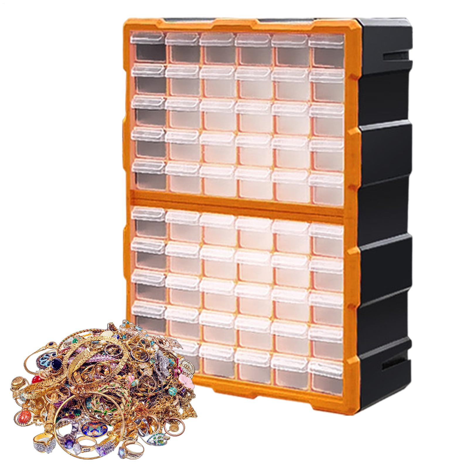 Organizer per viti, organizer per parti - 60 cassetti organizer per riporre oggetti di ferramenta | Organizzatore per garage artigianale facile da impilare