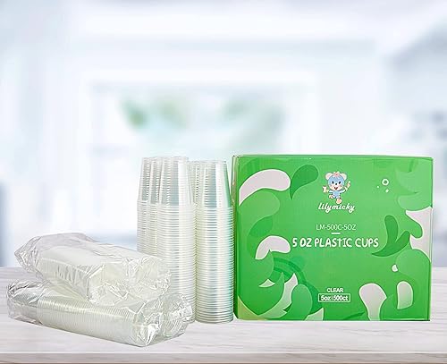 Vista 25 de Lilymicky Paquete de 500 vasos de plástico transparente de 3 onzas, pequeños vasos desechables para baño, recipientes de plástico de enjuague bucal