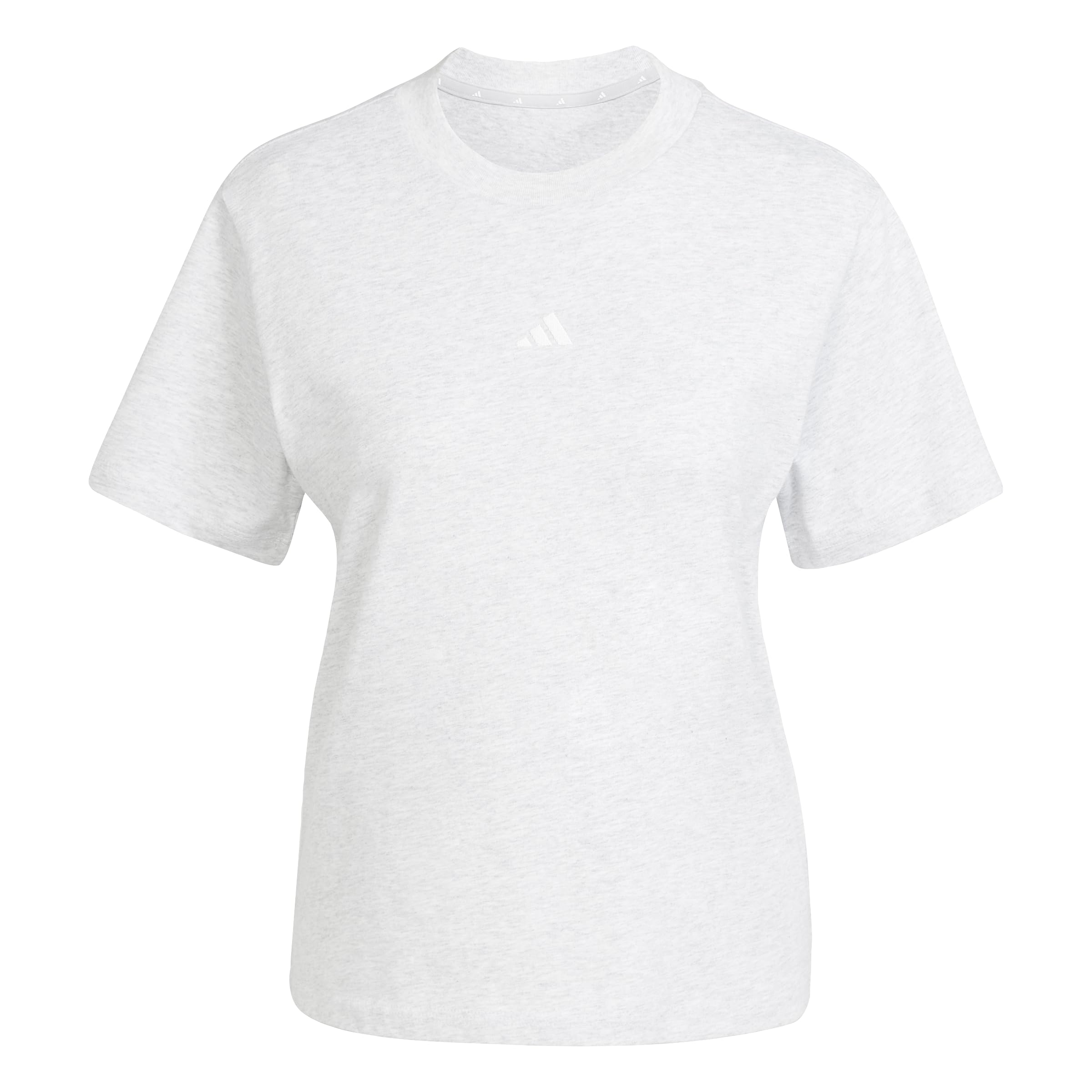 Adidas Women's Gris Cotton T-Shirt Essentials Small Logo