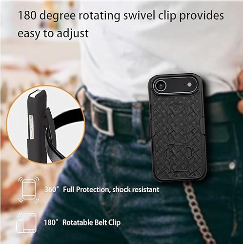 Miniatura 57 de Ailiber Funda compatible con iPhone 15 Pro Max, funda para iPhone 15 Pro Max con lente de cámara y protector de pantalla, soporte giratorio