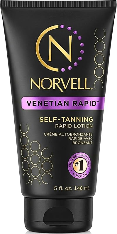 Loción autobronceadora veneciana rápida sin sol 5 fl oz | Crema autobronceadora profesional de acción rápida para un brillo de bronce natural, sin rayas, de larga duración, bronceado falso antinaranja