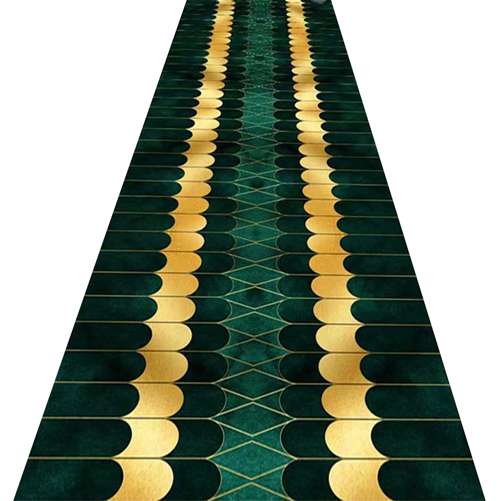 Tapis couloir 3D motif piano vert antidérapant et sur mesure pour entrée