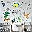 Yovkky Boys Space Dinosaurs Astronauts Wall Decal, Peel Stick Funny Dino Animal Planet Sticker Nursery Rocket Spaceship Decor, Home Baby Room Decorations Kids Bedroom Playroom Art Party Supply Gifts