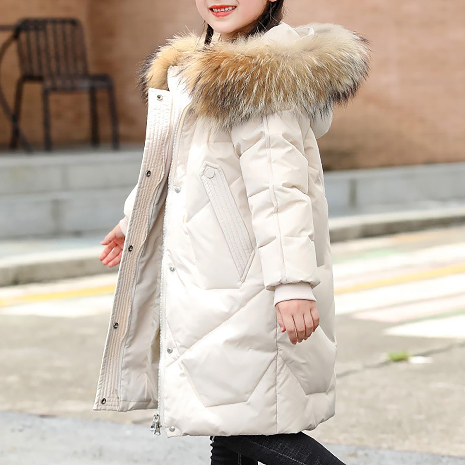 Generisch Abrigo de moda para niños y niñas, abrigo grueso, chaqueta acolchada de invierno, ropa de tela abrigo para hombre