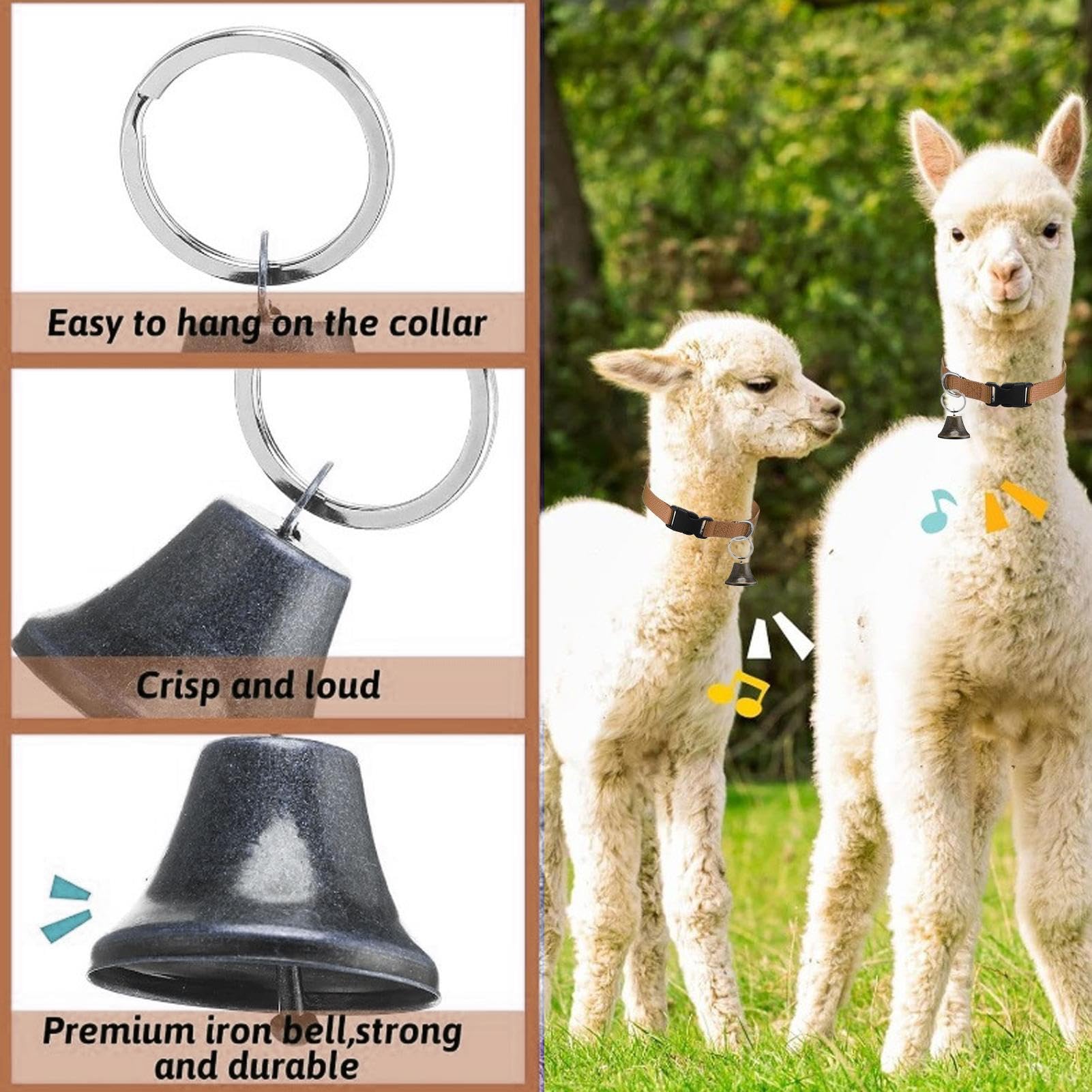 Harnais pour chèvres en nylon réglable avec fermetures à libération rapide, design anti-perte pour bétail