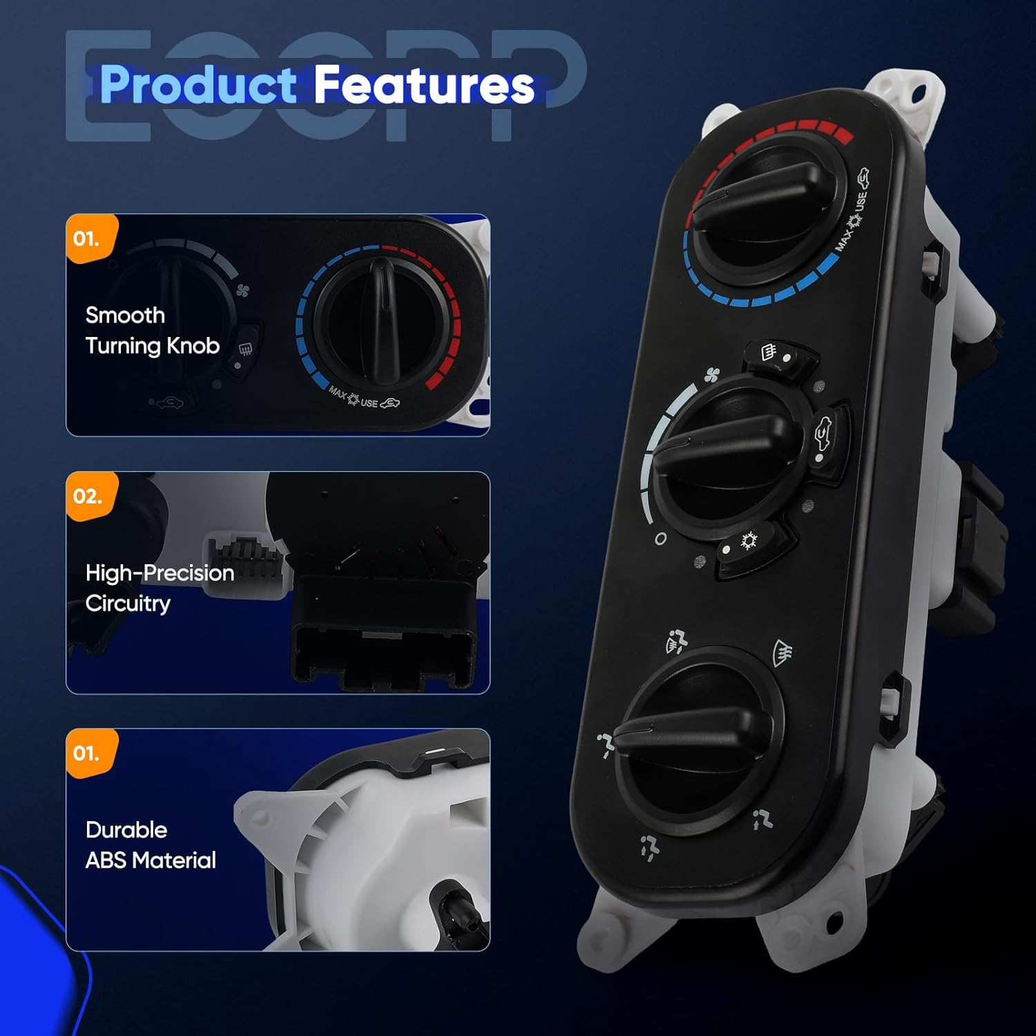 ECCPP A/C Heater Climate Control Module Panel 55111840AD, 55111840AC Compatible With 2007-2010 For Jeep Wrangler 3.8L, HVAC Control Module