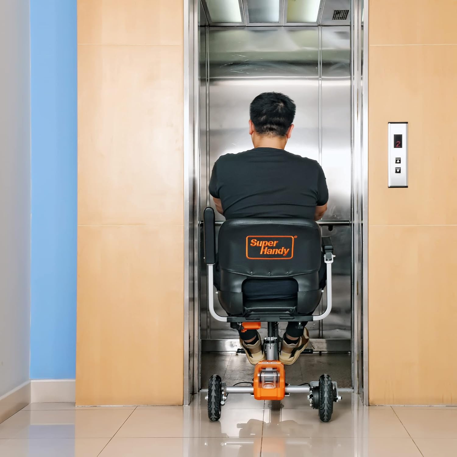 SuperHandy 3 Wheel Folding Mobility Scooter (Upgraded Design) - Electric Powered, Airline Friendly - Long Range Travel w/ 2 Detachable 48V Lithium-ion Batteries and Charger : Health & Household