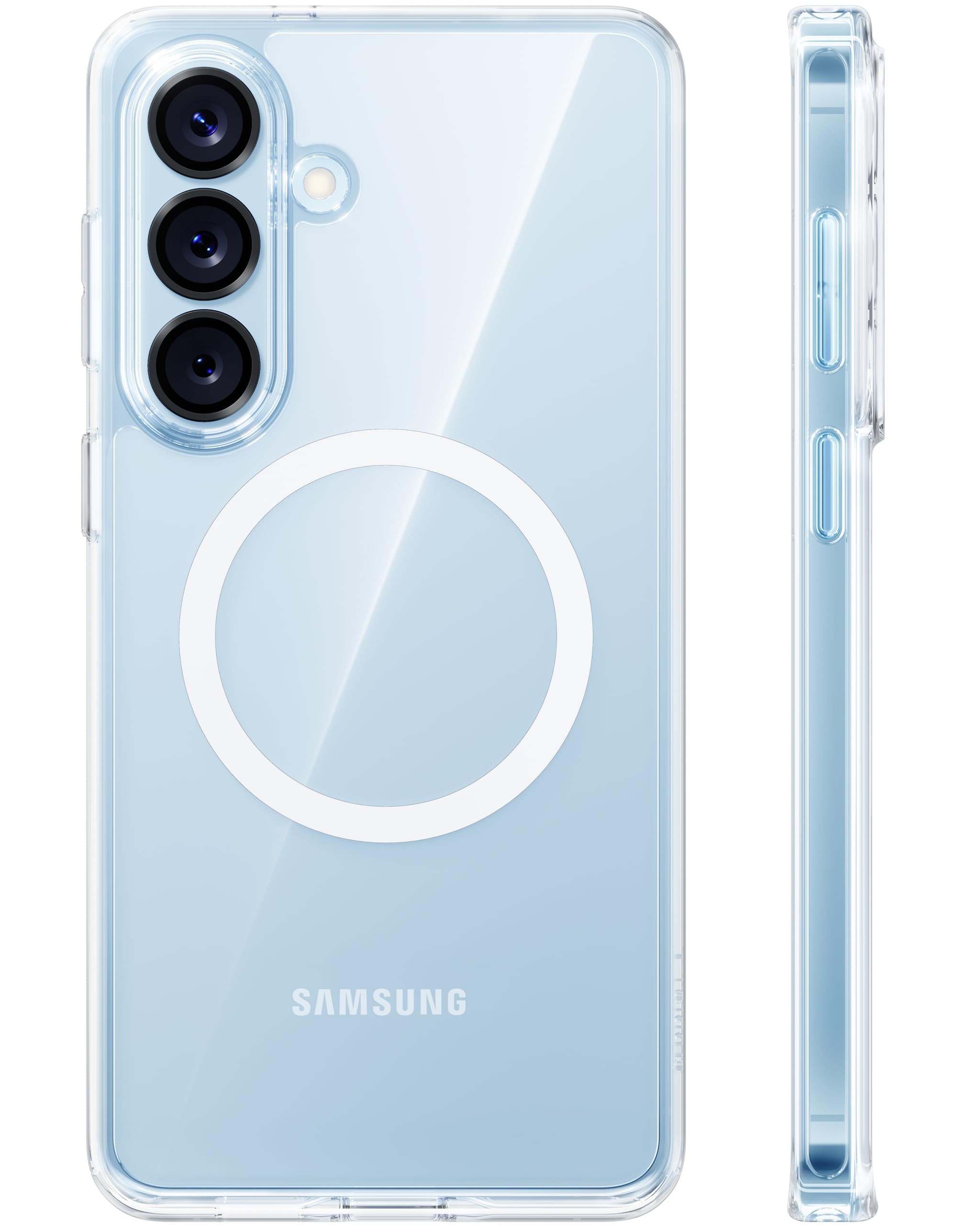 TORRAS für Samsung Galaxy S26 Hülle für MagSafe [100% Anti-Vergilbung & Militärschutz] Stoßfest Haltbarkeit Klar Handyhülle Samsung S26 Case Dünn Mit DIY Knöpfe Slim Guardian-Mag Transparent