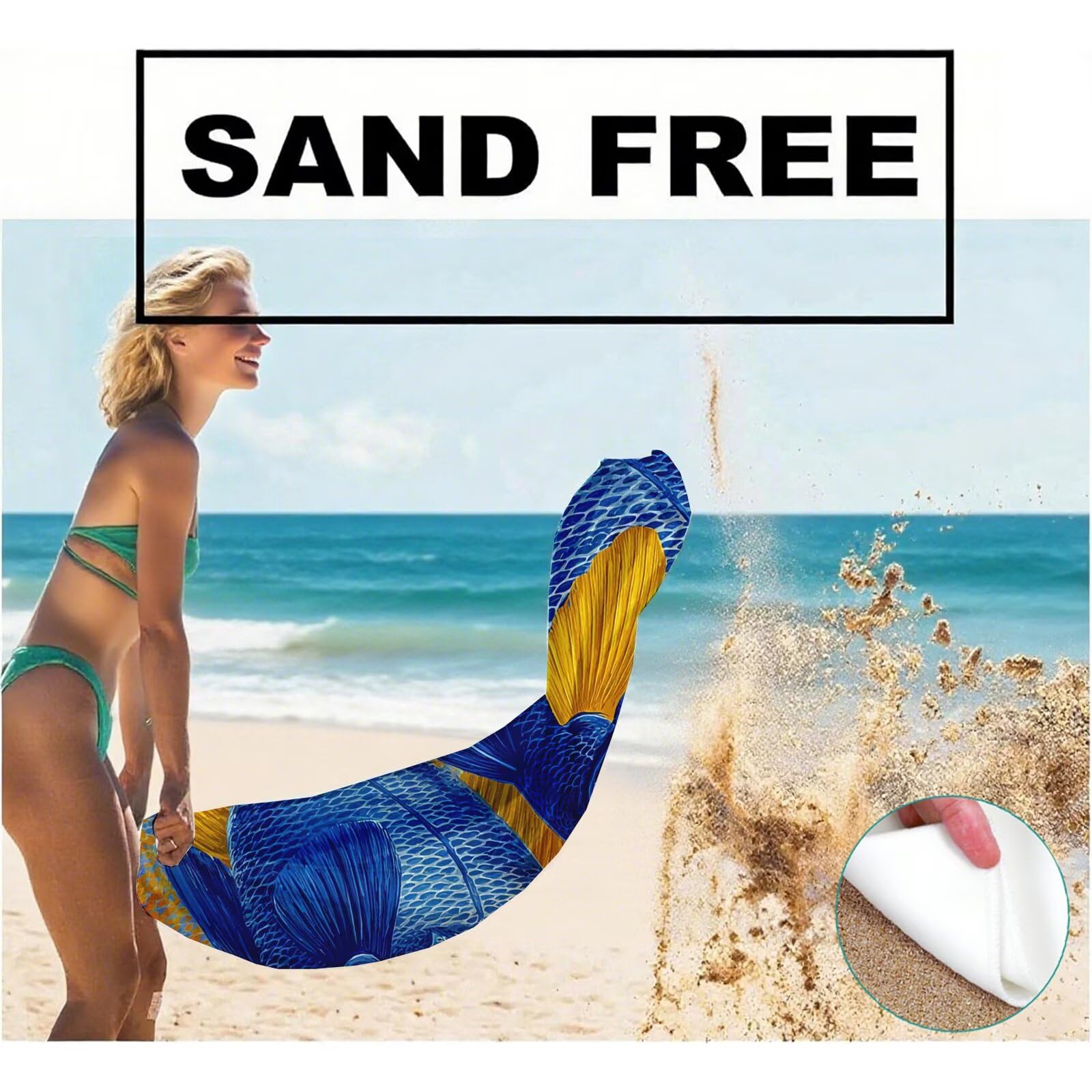 Serviette de Plage Microfibre Serviette Plage 100x220 2 Pack Séchage Rapide, Anti-Sable, Absorbante Fonction Drap de Plage XXL pour Bain, Sport, Voyages, Sauna, Piscine, Yoga, avec Sac Poisson Q-924