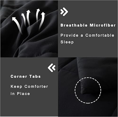 Miniatura 5 de DOWNCOOL - Juego de edredón y fundas de almohada para cama tamaño individual, incluye edredón con relleno alternativo y 1 funda, juego de 2 piezas,