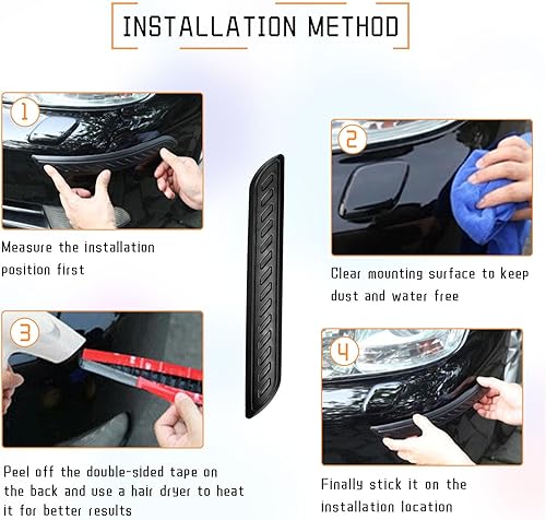 Miniatura 3 de 2 tiras antiarañazos para parachoques de automóvil, protector de parachoques de esquina delantera y trasera, parachoques de goma anticolisión, borde