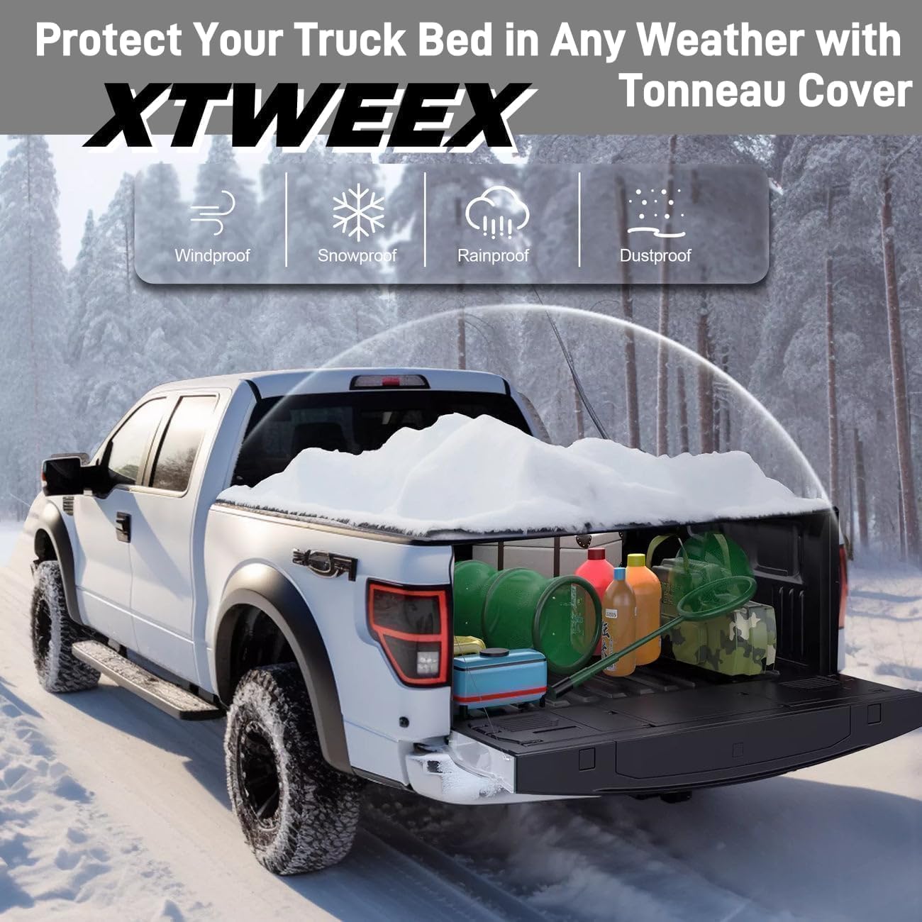 Hard Tri-Fold Truck Bed Tonneau Cover Fits 2009-2014 Ford F150 and 2006-2014 Lincoln Mark LT Styleside (NOT for Flareside/Stepside) 5.5FT(66") Bed