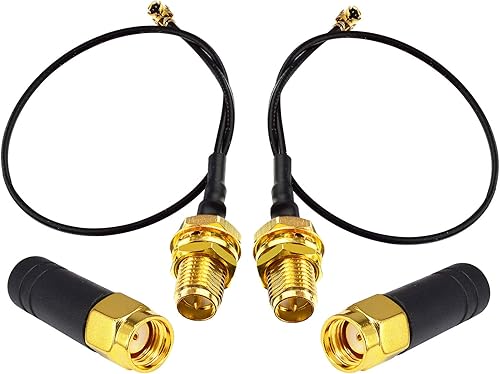 onelinkmore Antena de red inalámbrica 2.4G WiFi Antena para antena FPV TX con cable hembra RP-SMA dipolo látigo FPV PC Antena Pack de 2