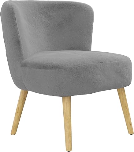 Miniatura 1 de DHP Easton - Silla decorativa de piel sintética para niños con patas de madera natural, color rosa