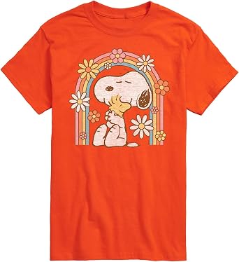 HYBRID APPAREL - Peanuts - Retro Flower Rainbow - Mens Short Sleeve Tee