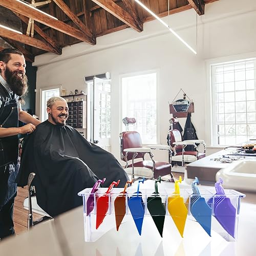 Miniatura 18 de Beaupretty Caja de almacenamiento de peine para cortapelos, transparente, 10 compartimentos, para herramientas de cabello, organizador de suministros