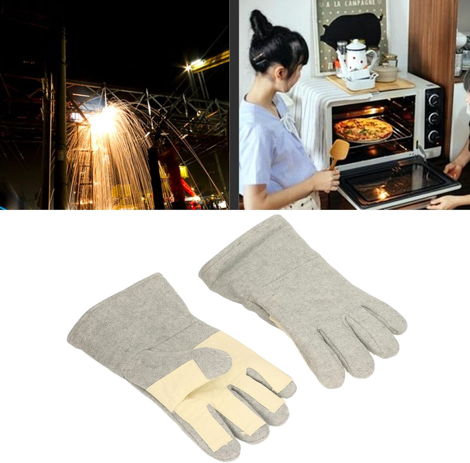 Guanti resistenti al calore di grado professionale 500 ℃ guanti lavoro durevoli resistenti al calore per la saltura del forno barbecue realizzato con un feltro intrecciato