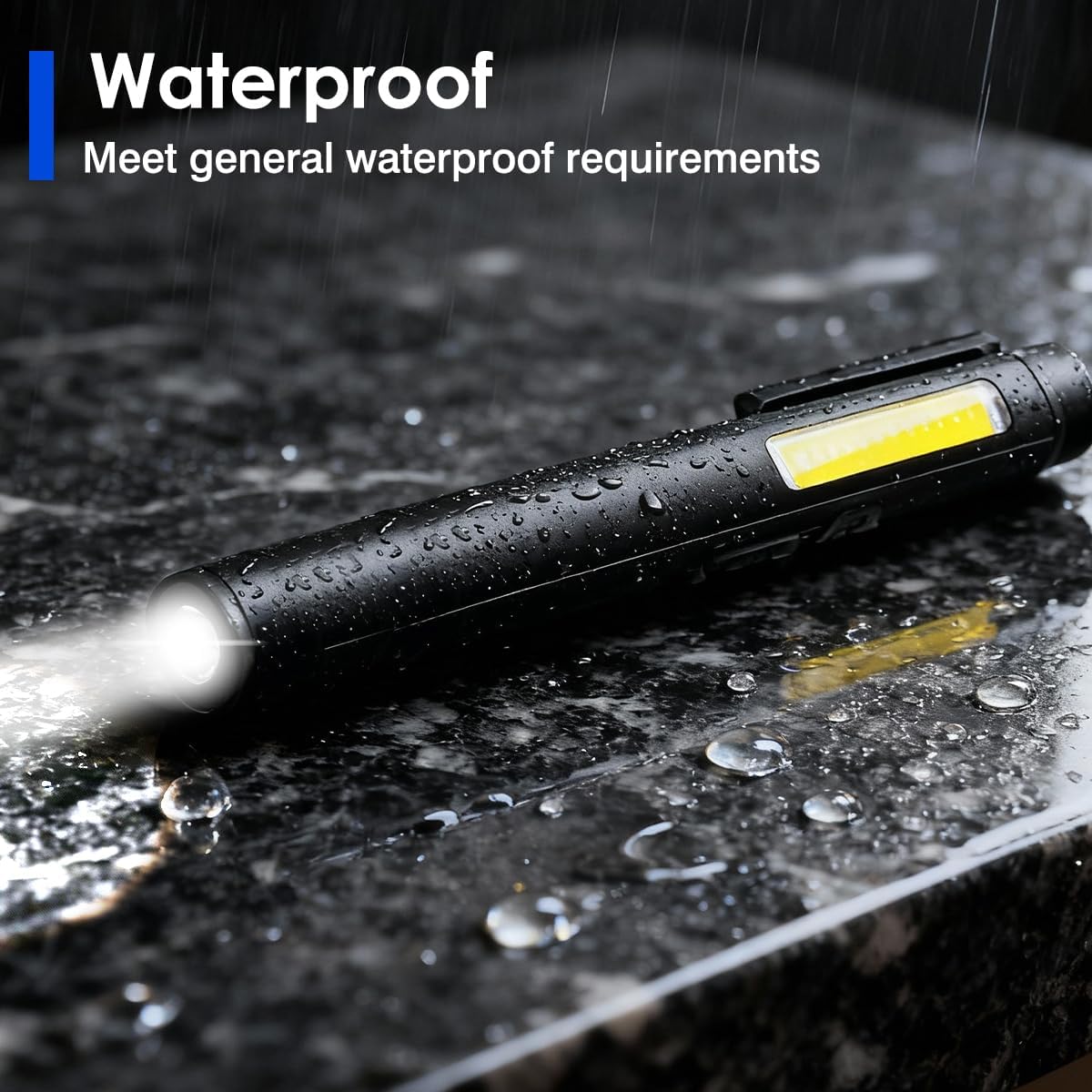2 Pack LED Pen Flashlight, Bright USB Rechargeable Pen Light Penlight with 365nm UV Black Light, 600LM Pocket Flashlight with Clip for Inspection, Work, Repair, Pet Secretion, Magnetic Cob Lights