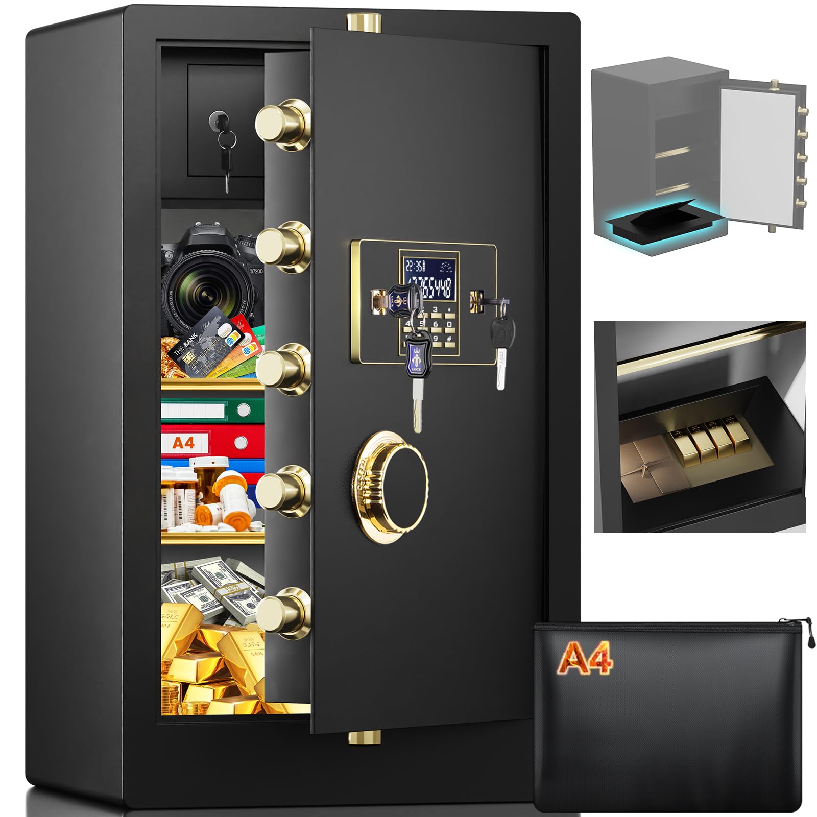 Grand coffre-fort pour documents administratifs et de famille