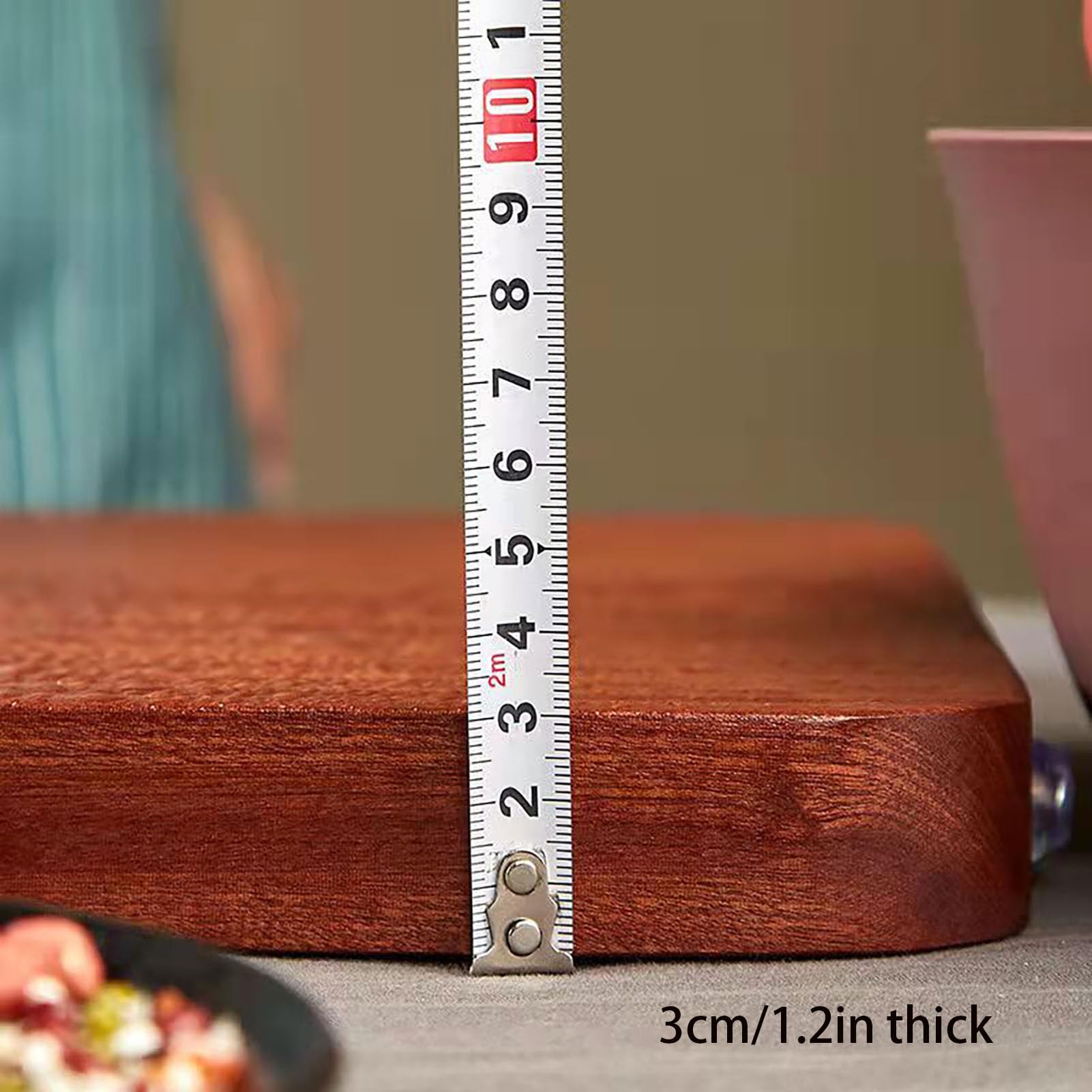 Tabla de cortar de madera de ébano con mango Tabla de cortar de doble cara for carnes y frutas 34 cm/13,4 pulgadas, 38 cm/15,0 pulgadas,Tabla de cortar(34cm/13.4in)