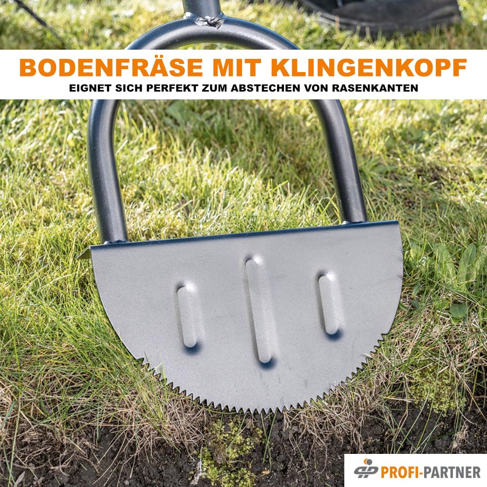 Kraftsparende Bodenfräse 2-in-1 – Gartenkralle & Klingen-Wechselkopf/Kultivator mit Handgriff & Trittplatte, Rückenschonend, Fast 1 m lang, Twist Tiller für Beet/Unkraut/Harte Erde