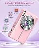 Digitalkamera 4K 64MP Fotokamera Fotoapparat Doppelkamera mit Autofokus Blitz 16X Zoom Anti-Shake 32-GB-Karte kompakte Vlogging Kamera für Kinder Jugendliche Erwachsene Anfänger Rosa