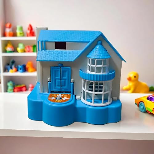 Vaachi Creations - Puppy House Dog Coin Stealing Piggy Bank for Kids - Adorable and Durable Money Bank | Educational, Fun, and Safe Collecting Toy | Perfect for Gifting Unisex Kids (Blue - White)