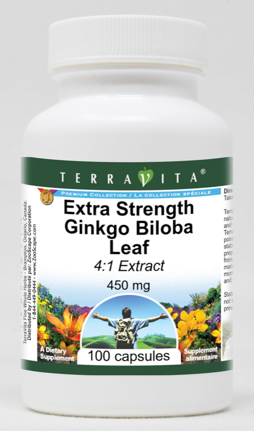 Extra Strength Ginkgo Biloba Leaf 4:1 Extract - 450 mg (100 Capsules, ZIN: 514331) - 3 Pack