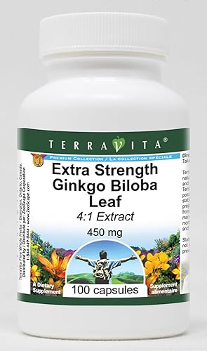 Extracto Extra Strength Ginkgo Biloba Leaf 4:1 - 450 mg (100 Cápsulas, ZIN: 514331)