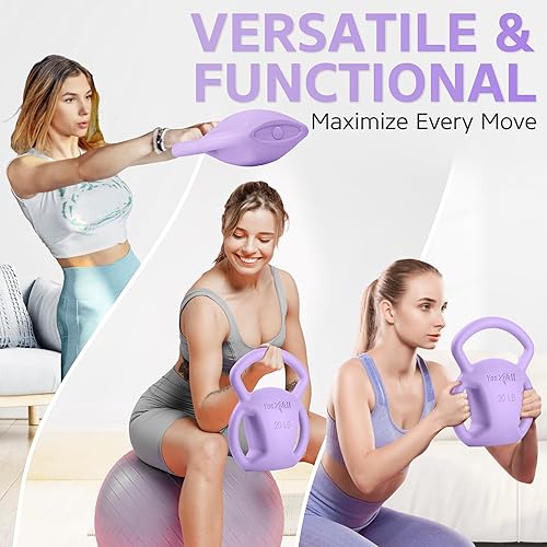 Miniatura 5 de Yes4All Kettlebell, Strength Training Kettlebells for Women, Wide Multi-grip Textured Handle for Home Gym Exercises & Full Body Workout, Single 525