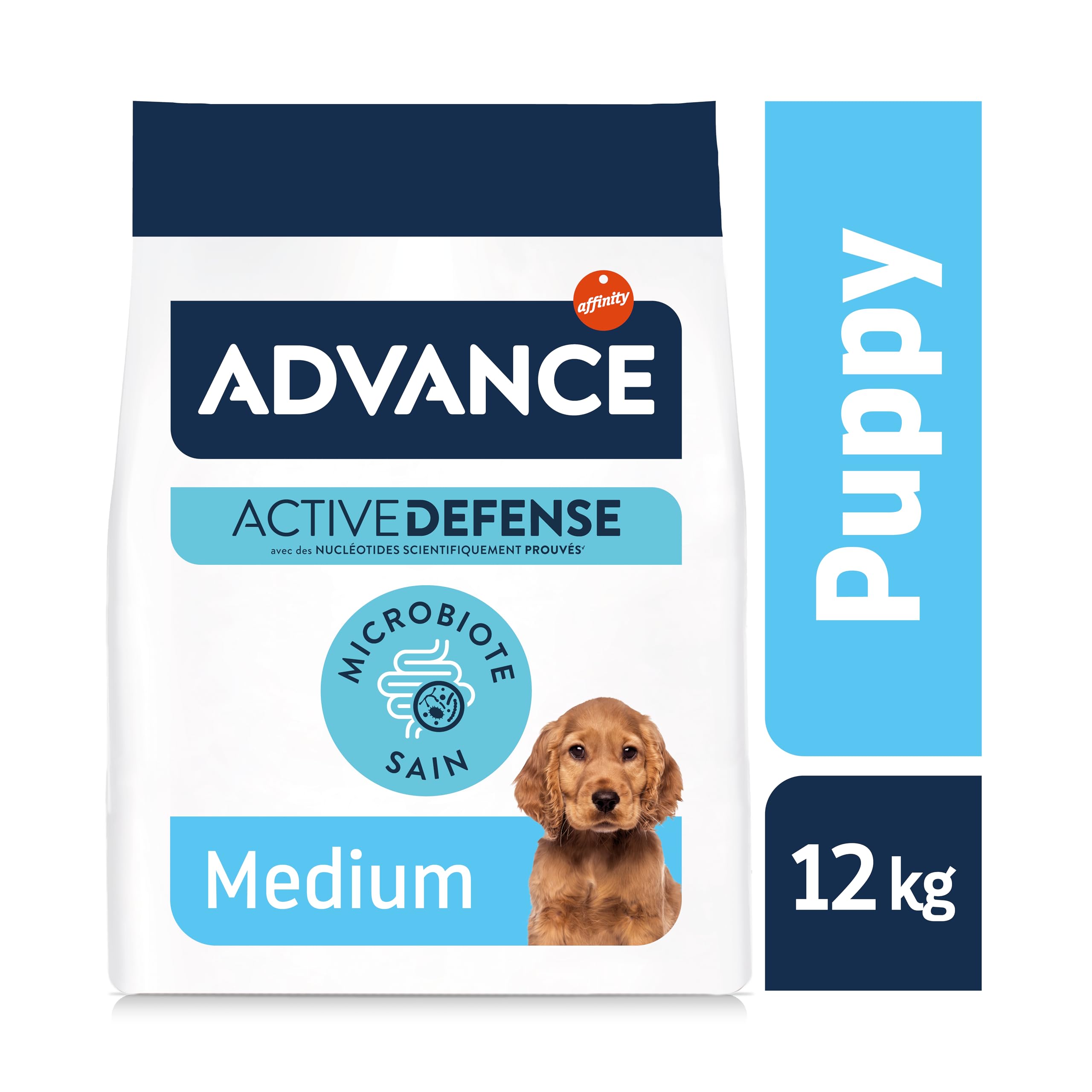Advance Medium Puppy - Croquettes pour Chiens Puppy (2 à 15 mois) de Race Moyenne avec du Poulet - 12kg