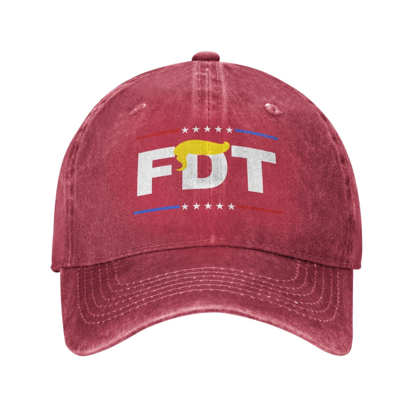 Anceky FDT Hat Fuck Donald Trump Anti 45 47 Hat for Men Baseball Caps Vintage Cap Red