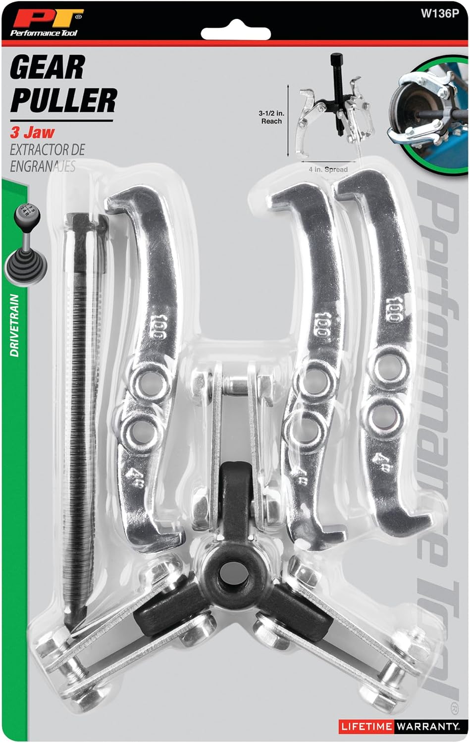 Performance Tool W136P 4-Inch 3 Jaw Gear Puller