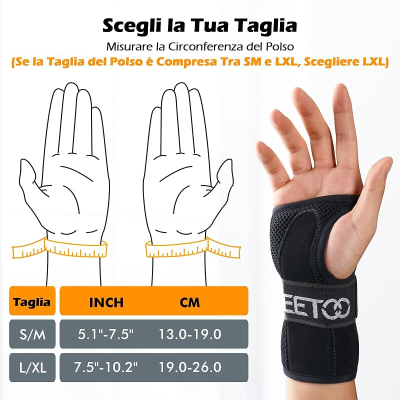 FREETOO 3 fémes sín csuklótámasz karpális alagút szindróma tendinitis artritisz fájdalomcsillapítás