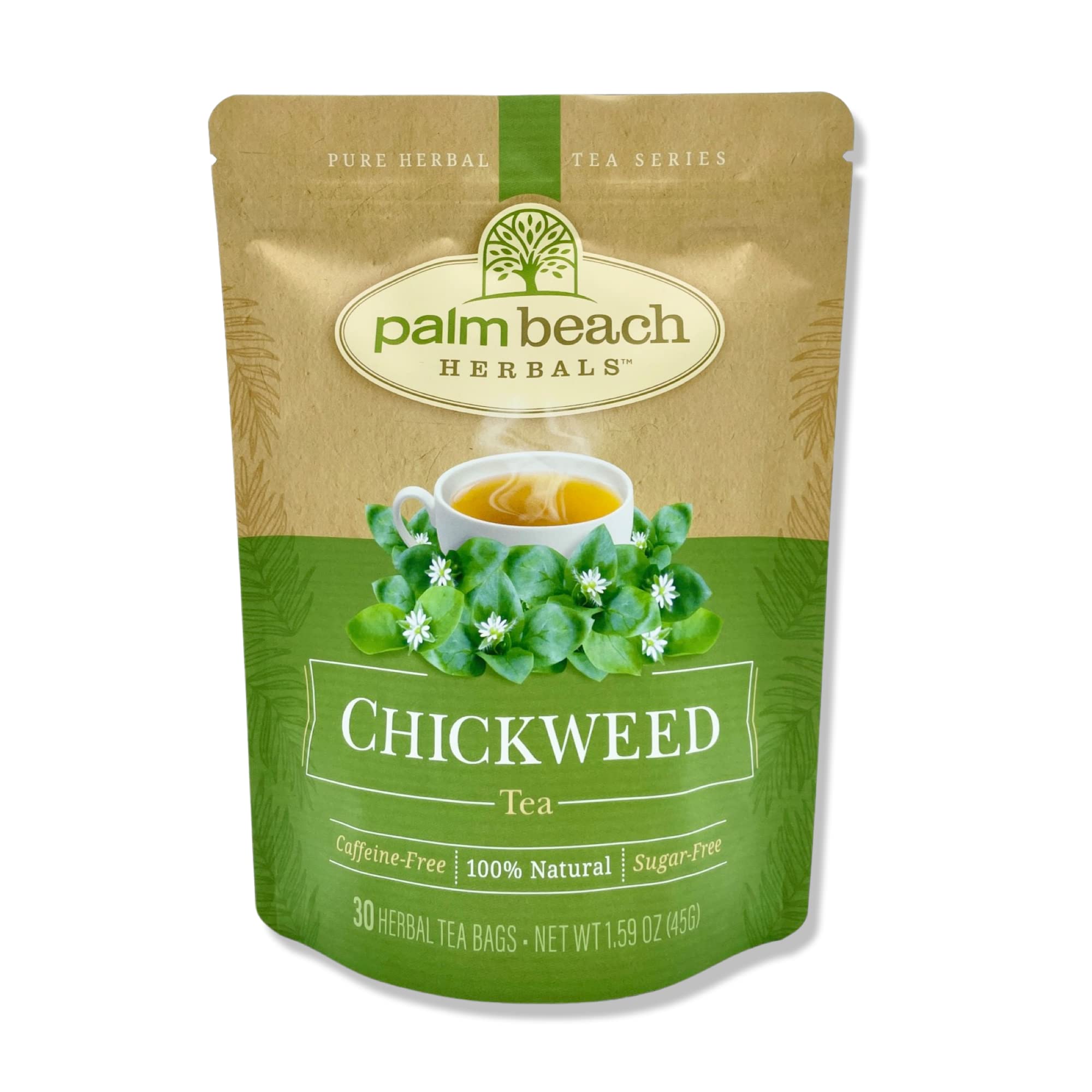 Palm Beach Medicinal Herbs - Chickweed Tea - Pure Herbal Tea Series, 30ct
